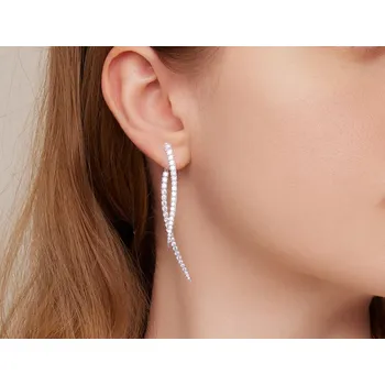 Náušnice For Silver Dvoudílné visací náušnice Jehla - Stříbro 925