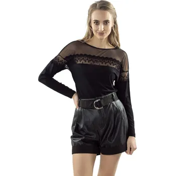 Dámská halenka Černá dámská halenka Norin ELDAR - viskóza s krajkou a tylem, černá S i41_9999932506_2:černá_3:S_