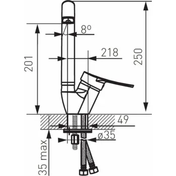 Vodovodní baterie Umyvadlová baterie Ferro BAT. DECO DŘEZ. STOJACÍ S ÚHLOU FERROVÝTOKOU // BF.BDC4A