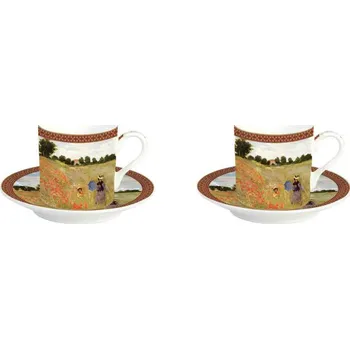 Easy Life Porcelánové šálky a podšálky na espresso Poppies 2 ks 2x75 ml