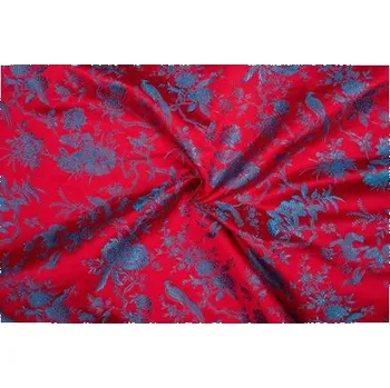 Brokát Japonsko, modro-červený, sartor.cz