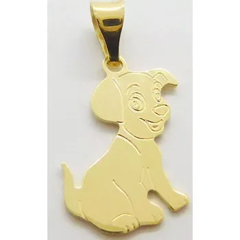 Přívěsek Klenoty Budín Zlatý gravírovaný přívěsek - pejsek ze žlutého zlata 585/0,78gr H331 (Klenoty Budín Zlatý gravírovaný přívěsek - pejsek ze žlutého zlata 585/0,78gr H331)