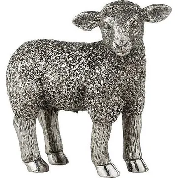 Velikonoční dekorace LENE BJERRE Velikonoční dekorace - Ovečka stojící stříbrná, 10 x 11 cm
