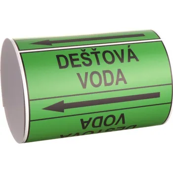Páska na značení potrubí Signus M25 - DEŠŤOVÁ VODA Samolepka 100 x 77 mm, délka 1,5 m, Kód: 25872