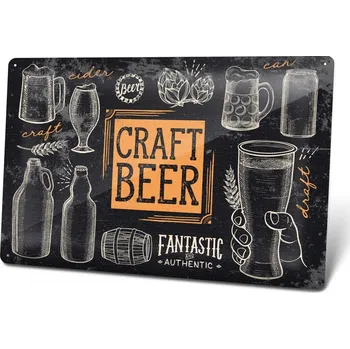 Plechová cedule Plechová cedulka "Craft beer dark" Plechová cedulka - "Craft beer dark", 400 x 300 mm, Kód: 26430