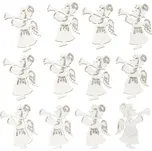 Dřevěná dekorace k nalepení - Andílek 12 ks