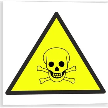 Pozor jedovaté látky - symbol Plast 210 x 210 mm tl. 0.5 mm - Kód: 03230