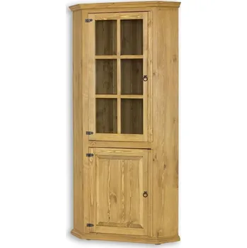 Knihovna Masivní vitrína CORDOBA VIT10 Barevné provedení: Světlý vosk K01