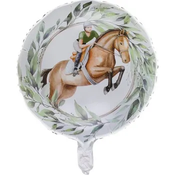 Balónek Foliový balonek kulatý - závodní koně - 45 cm