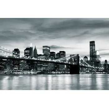Obraz Postershop Obraz na plátne: Cernobílý Brooklyn Bridge (4) - 75x100 cm