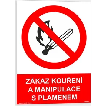 Zákaz kouření a manipulace s plamenem Plast 148 x 210 mm (A5) tl. 2 mm - Kód: 00199