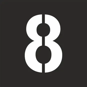 Šablona číslice "8" vodorovné značení Plast 470 x 470 mm tl. 0.5 mm - výška číslice 320 mm - Kód: 16633