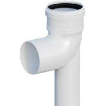 Kouřovod Koleno odkouření 90° d 80, s podpěrou 500 mm, PP, Ricom Gas 10080PB