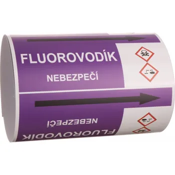 Páska na značení potrubí Signus M25 - FLUOROVODÍK Samolepka 100 x 77 mm, délka 1,5 m, Kód: 25954