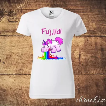 Dámské tričko Tričko dámské Fuj, lidi - černé, bílé