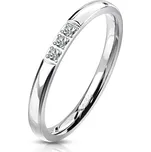 Šperky4U Ocelový prsten se zirkony - velikost 52 - OPR1774-52