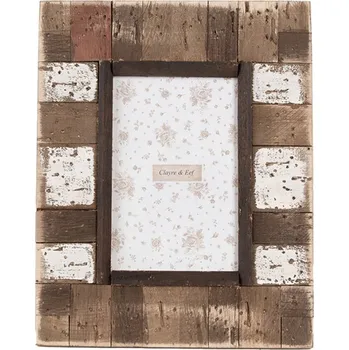 Rám na obraz Bílý dřevěný fotorámeček Matthias v rustikálním stylu – 10x15 cm