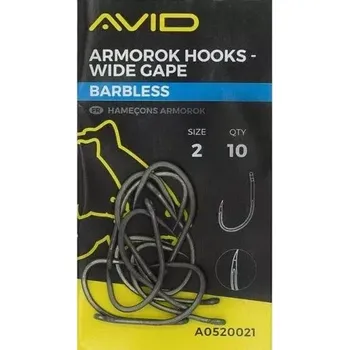 Rybářský háček AVID Háčky Armarok Hooks Wide Gape Barbless #8 (AVID Armarok Hooks Wide Gape Barbless #8)