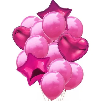 Balónek Balonkový buket Tmavě Růžový - 14 ks