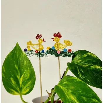 Velikonoční dekorace Zápich do květináče z papíru - slepička