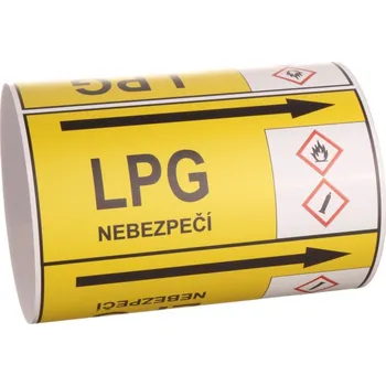 Páska na značení potrubí Signus M25 - LPG Samolepka 130 x 100 mm, délka 1,5 m, Kód: 25801