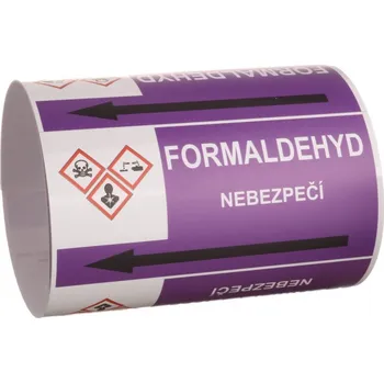 Páska na značení potrubí Signus M25 - FORMALDEHYD Samolepka 100 x 77 mm, délka 1,5 m, Kód: 25957