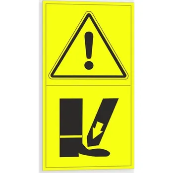 Výstraha - Riziko stlačení dolních končetin shora Samolepka 95 x 175 mm tl. 0.1 mm - Kód: 09309