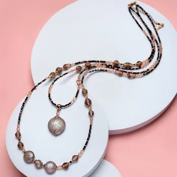 Náhrdelník Lampglas Pinky Promise růžová