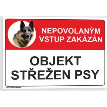 Objekt střežen psy Samolepka 210 x 150 mm tl. 0.1 mm - Kód: 04465