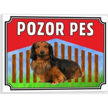 Pozor pes - Jezevčík Plast 210 x 148 mm (A5) tl. 2 mm - Kód: 01321