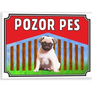 Pozor pes - Mops - puppy Plast 210 x 148 mm (A5) tl. 0.5 mm - Kód: 10356