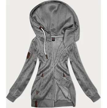 Dámská mikina Šedá dámská rozepínací mikina se stahovacími lemy (2306) odstíny šedé 46