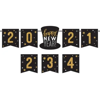 Party dekorace Party nápis Happy New Year! - Giant - 198 cm