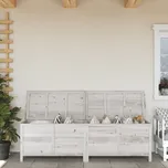 vidaXL Zahradní úložný box bílý 198,5x50x56,5 cm masivní jedlové dřevo