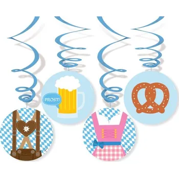 Party dekorace Závěsné spirály Oktoberfest - 80 cm