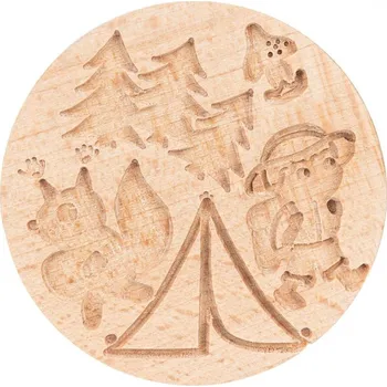 Dřevěná hračka KNETÄ dřevěná formička na modelínu - Kempování