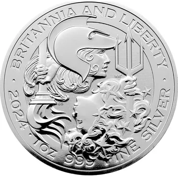 Stříbrná investiční mince Britannia and Liberty 1 Oz 2024