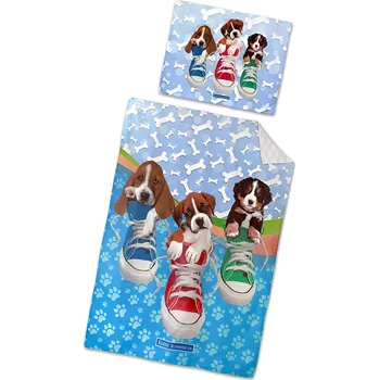 Povlečení Excellent Oboustranné povlečení 140x200 cm - Štěňata a boty