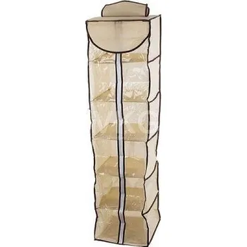 Úložný box Závěsný organizér 5 polic fólie 100cm, béžový