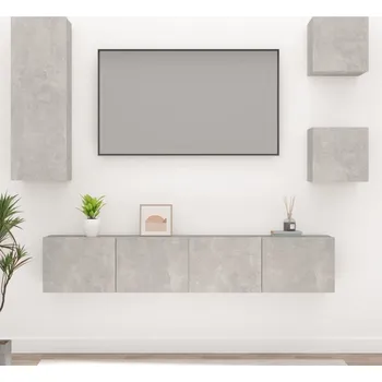 Obývací stěna vidaXL 5dílný set TV skříněk kompozitní dřevo [3114438] Barva: Betonová šedá