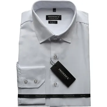 Pánská košile Pánská košile s dlouhým rukávem - střih SLIM - vzor F34 - bílá barva - 45