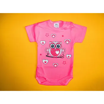 Kojenecký body Arex, ČR Body krátký rukáv Sovička potisk Barva: růžová, Velikost: 68