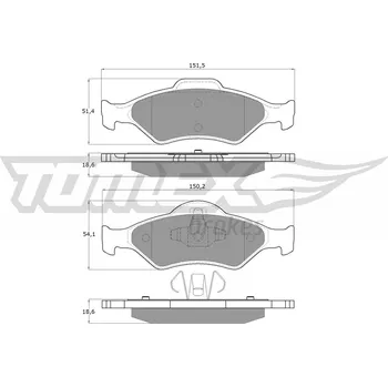 Brzdová destička Sada brzdových destiček, kotoučová brzda TOMEX Brakes TX 12-53