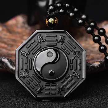Náhrdelník Amulet ŽIVOTNÍ SÍLA a ROVNOVÁHA z obsidiánu MN6032