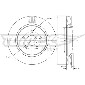 Brzdový kotouč Brzdový kotouč TOMEX Brakes TX 72-16