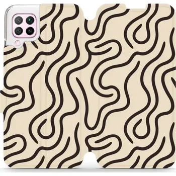 Pouzdro na mobilní telefon Flipové pouzdro Mobiwear - Huawei P40 Lite - VA60S Linky (Knížkové flip pouzdro, obal, kryt na mobil Huawei P40 Lite - VA60S Linky, materiál Umělá kůže + TPU - ochrana 360°, stojánek, silikonová vanička, magnetické zavírání)