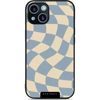 Pouzdro na mobilní telefon Lesklý kryt Mobiwear Glossy - Apple iPhone 14 - GA59G Modrá a béžová šachovnice (Prémiové lesklé pouzdro, obal, kryt Mobiwear Glossy na mobil Apple iPhone 14 - GA59G Modrá a béžová šachovnice, materiál Plast + TPU silikon - krytí po všech stranách,)