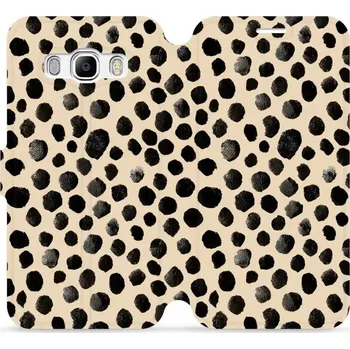 Pouzdro na mobilní telefon Flipové pouzdro Mobiwear - Samsung Galaxy J5 2016 - VA50S Černé puntíky (Knížkové flip pouzdro, obal, kryt na mobil Samsung Galaxy J5 2016 - VA50S Černé puntíky, materiál Umělá kůže + TPU - ochrana 360°, stojánek, silikonová vanička, magnetické zavírání)