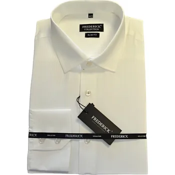 Pánská košile Pánská košile s dlouhým rukávem - střih SLIM - vzor F642 - smetanová barva - 37