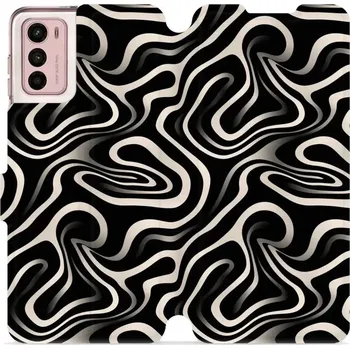 Pouzdro na mobilní telefon Flipové pouzdro Mobiwear - Motorola Moto G42 - VA63S Vlnky a linky (Knížkové flip pouzdro, obal, kryt na mobil Motorola Moto G42 - VA63S Vlnky a linky, materiál Umělá kůže + TPU - ochrana 360°, stojánek, silikonová vanička, magnetické zavírání)